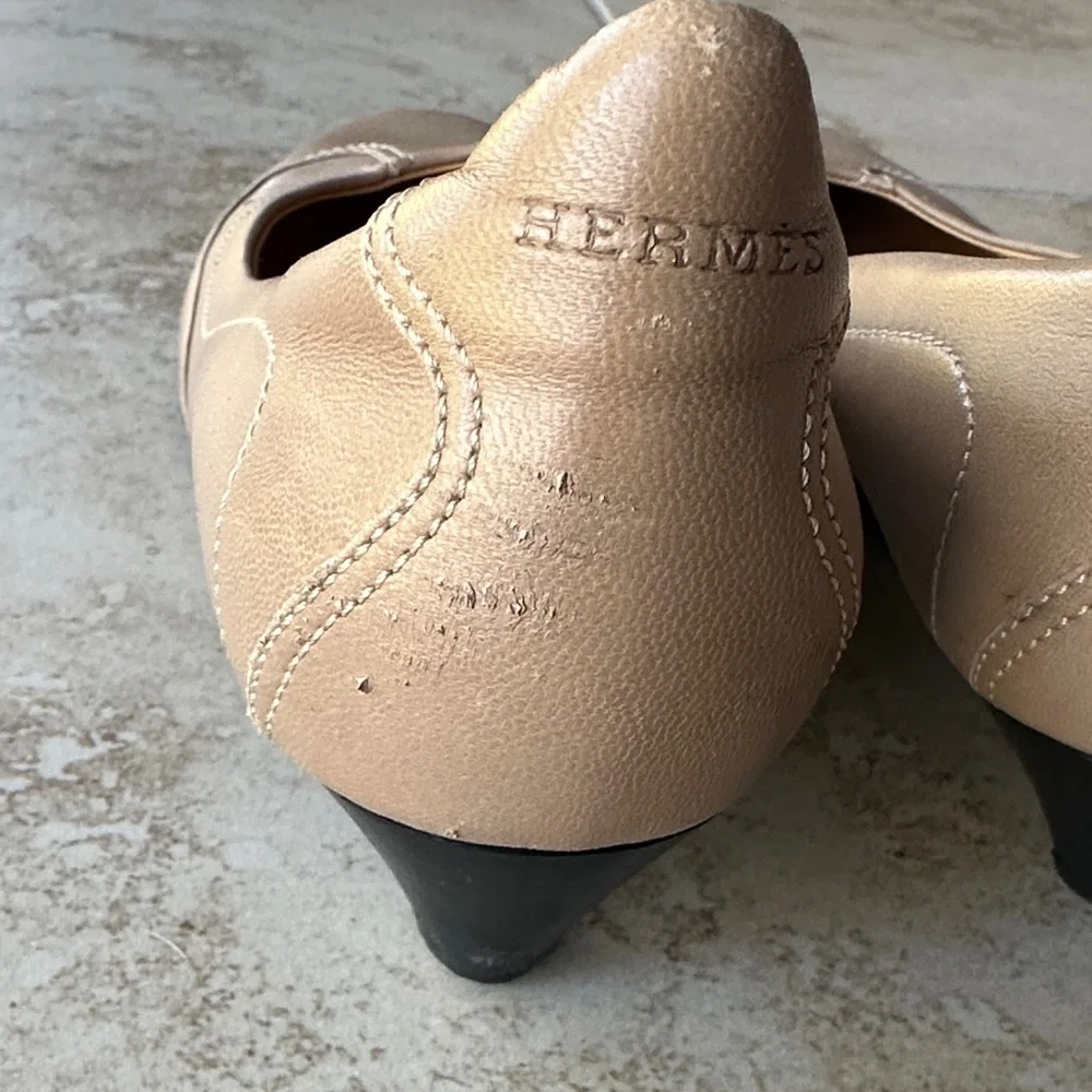 Hermes Tan Women's Loafers - Picture 6 of 7